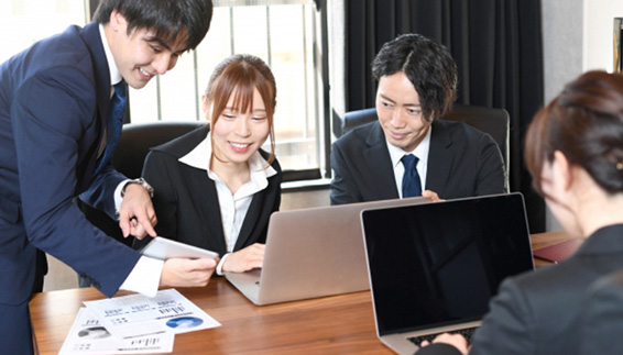 employees in a meeting